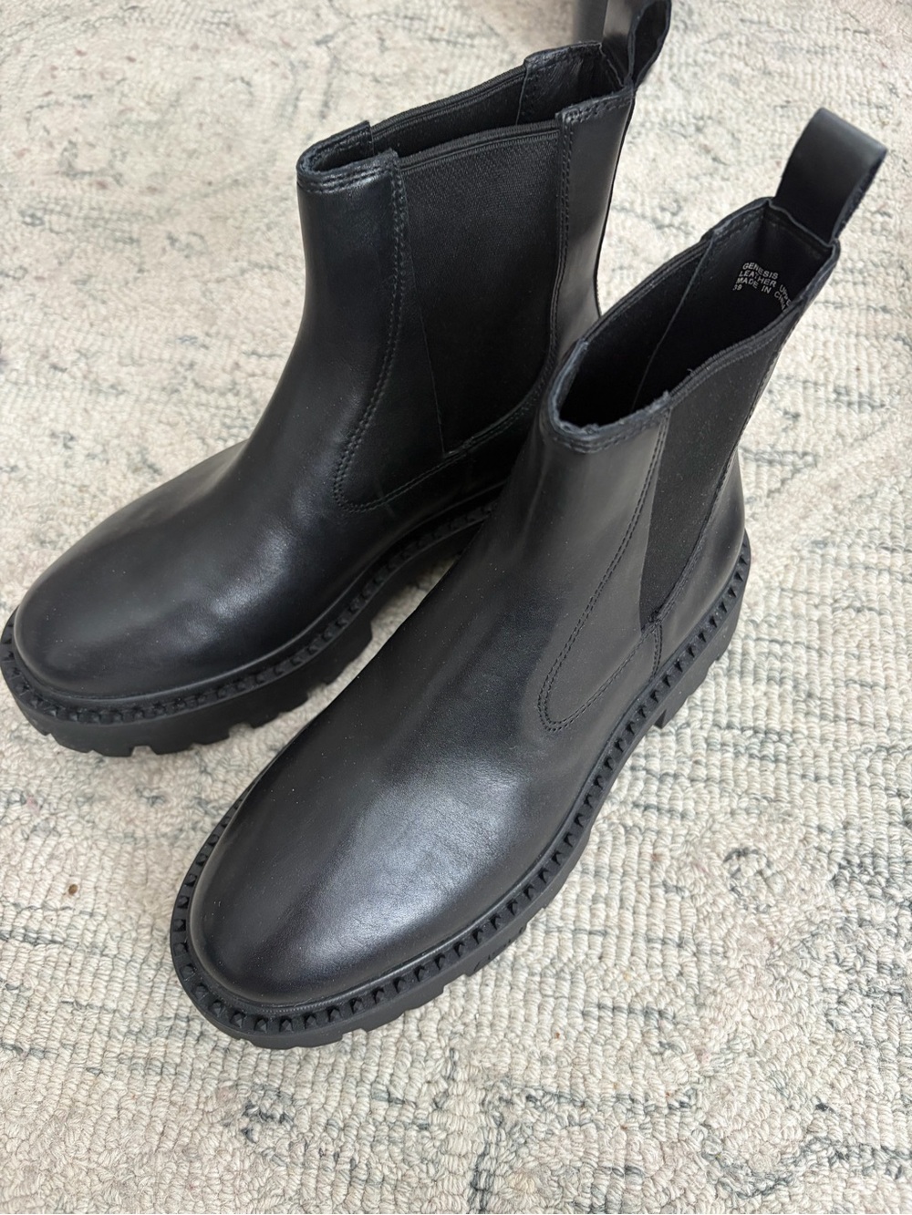 Ash Black Leather Chelsea Ankle Boots